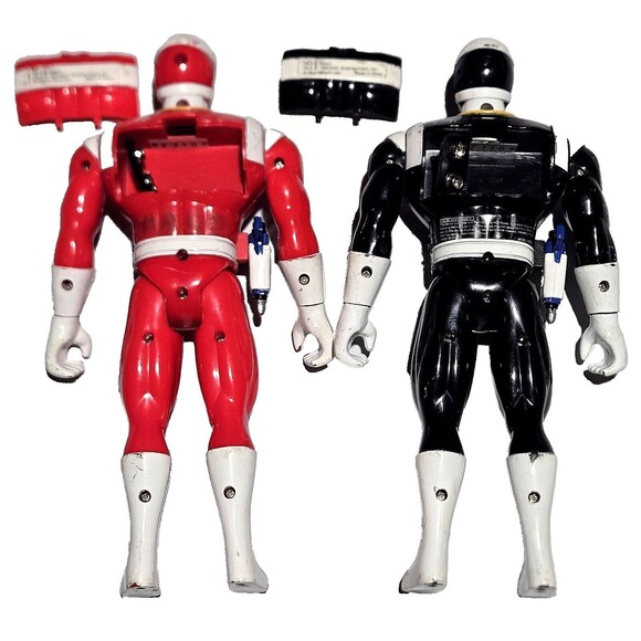 VTG 90s Power Rangers Walkie Talkies In Space Black Red 9.5" WORKING Saban 1998 - Picture 2 of 9